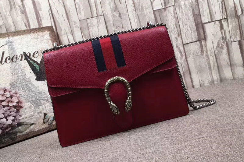 Gucci 403348 Dionysus Lichee Pattern Shoulder Bag Red