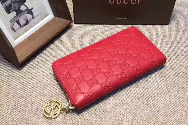 Gucci 409342 Icon Gucci Signature wallet Red