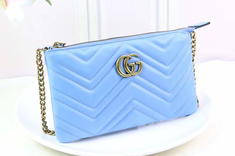 Gucci 443447 GG Marmont mini chain bags Blue