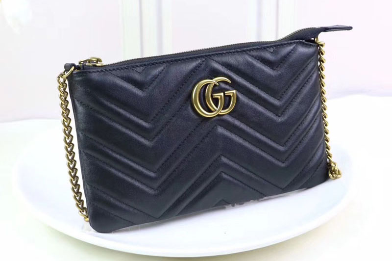 Gucci 443447 GG Marmont mini chain bags Black