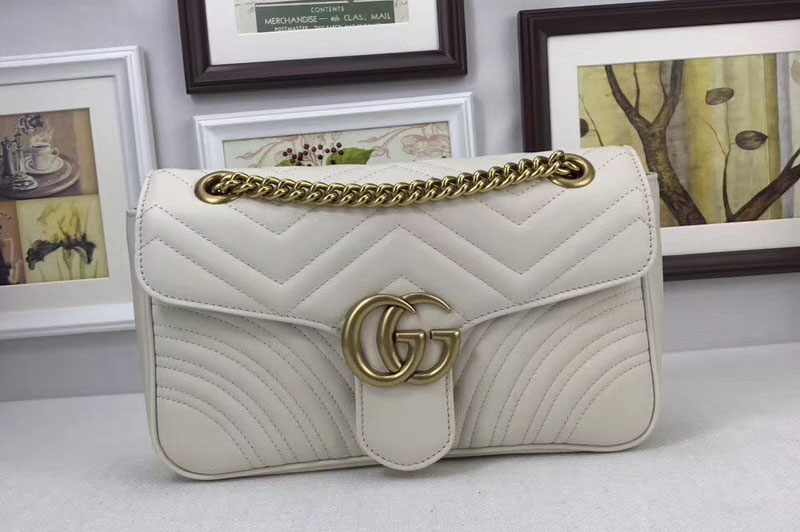 Gucci 443497 GG Marmont Matelasse Shoulder Bags White [443497-s10 ...