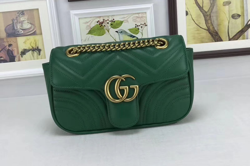 Gucci 446744 Now GG Marmont Mini Shoulder Bag Green