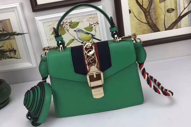 Gucci 470270 Sylvie Leather Mini Bag Green