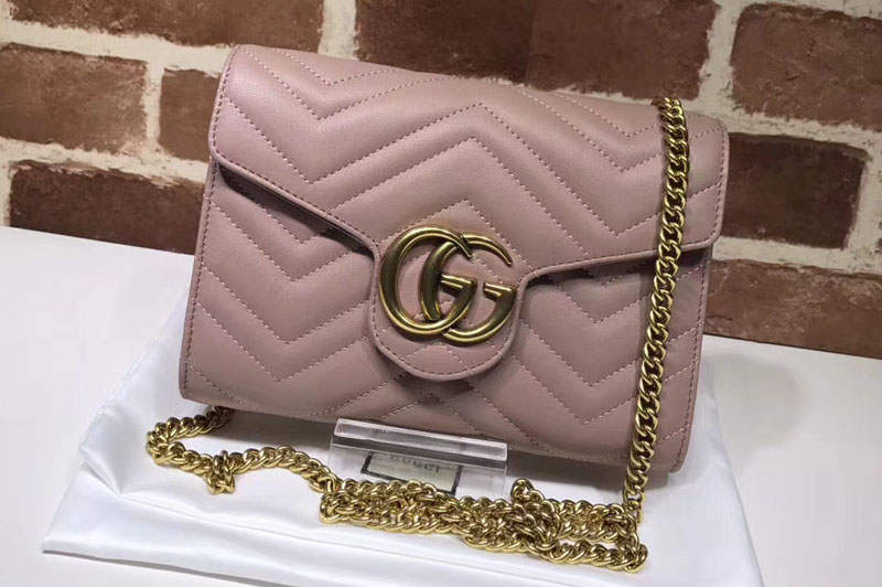 Gucci 474575 GG Marmont matelassé mini bags Pink