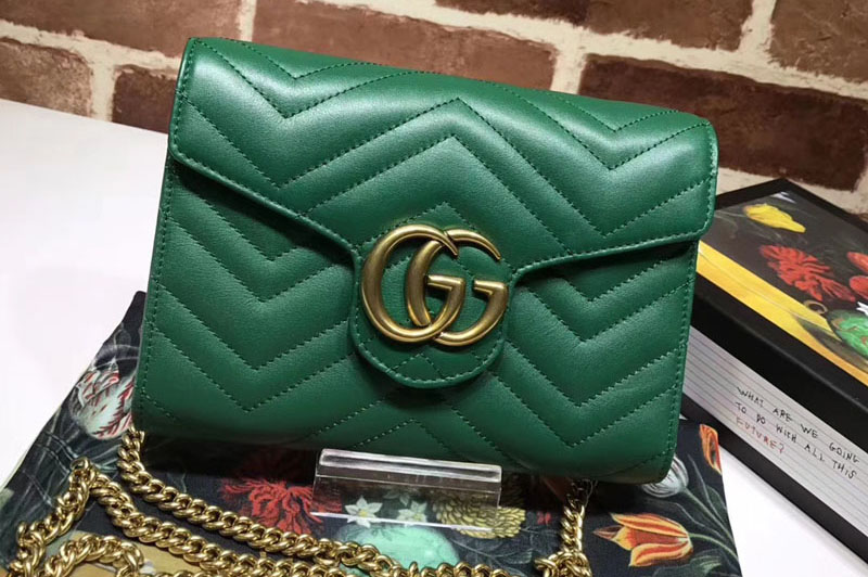Gucci 474575 GG Marmont matelassé mini bags Green