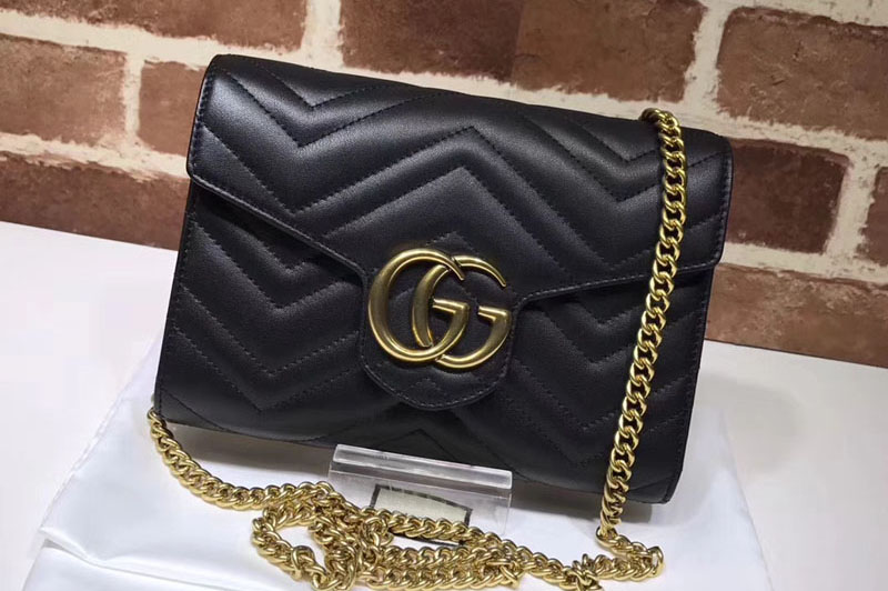 Gucci 474575 GG Marmont matelassé mini bags Black