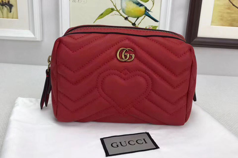 Gucci 476165 GG Marmont Cosmetic Case Red