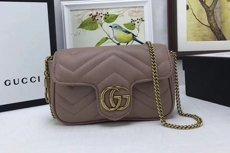 Gucci 476433 GG Marmont matelassé leather super mini bags