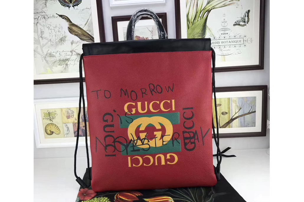 Gucci 494053 Coco Capitan Logo Backpack Red