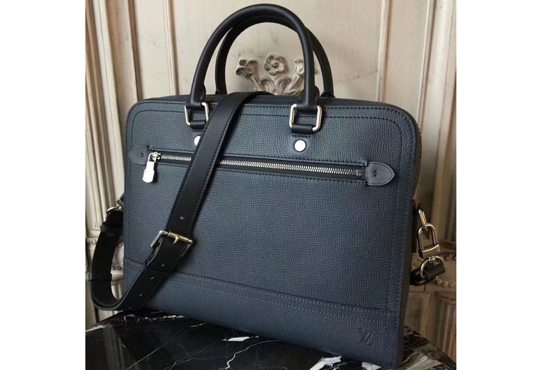 Louis Vuitton M51591 Canyon Briefcase Utah Leather Bags Blue