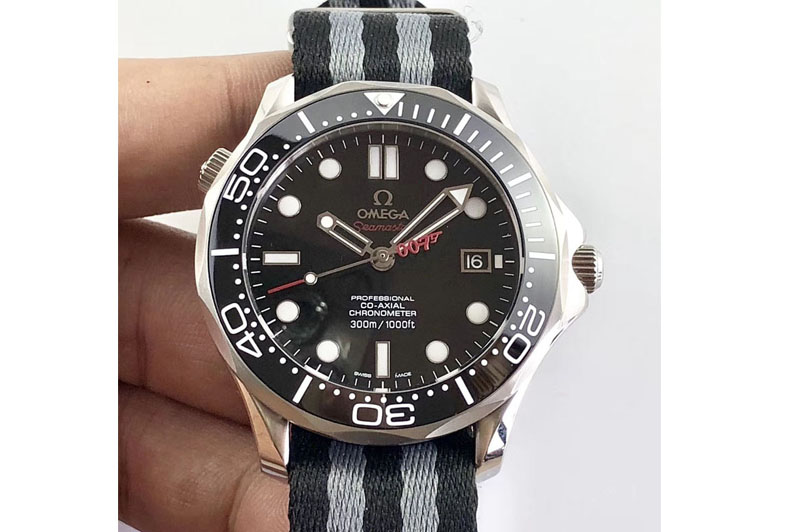 Omega Seamaster 300M Chronometer SS "007" Limited Edition TW 1:1 Best Edition on Nylon Strap M9015