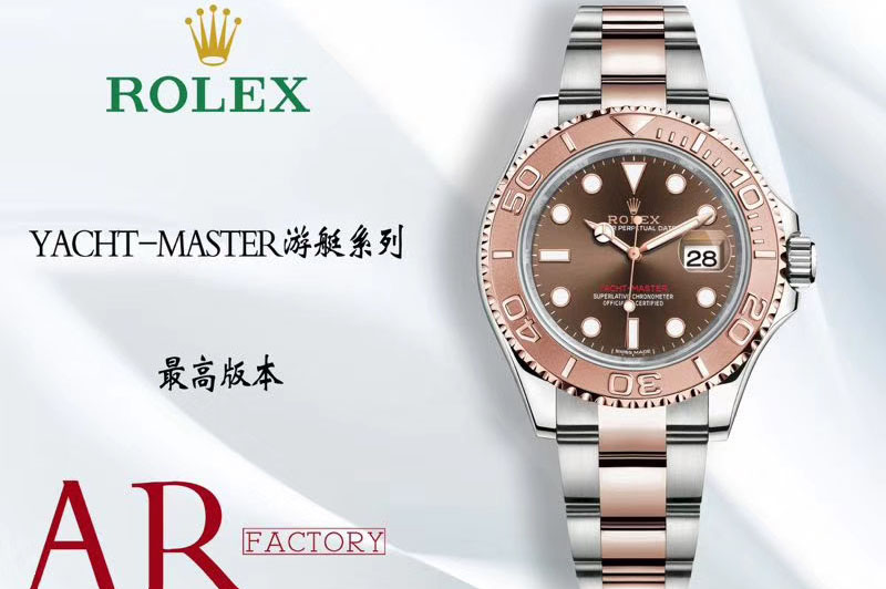 Rolex Yacht-Master 116621 YG Wrapped GMF Best Edition Brown Dial on SS/RG Bracelet SH3135