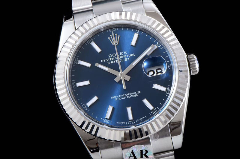Rolex DateJust 41 126334 ARF 1:1 Best Edition 904L Steel Blue Dial on Oyster Bracelet A2824