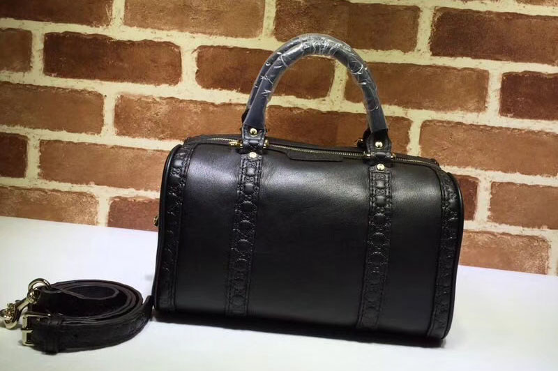 Gucci Vintage Leather Boston Bag 269876 Black