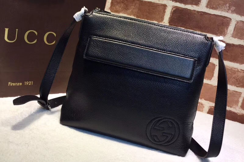 Gucci Calf Leather Messenger BagS 322059 Black