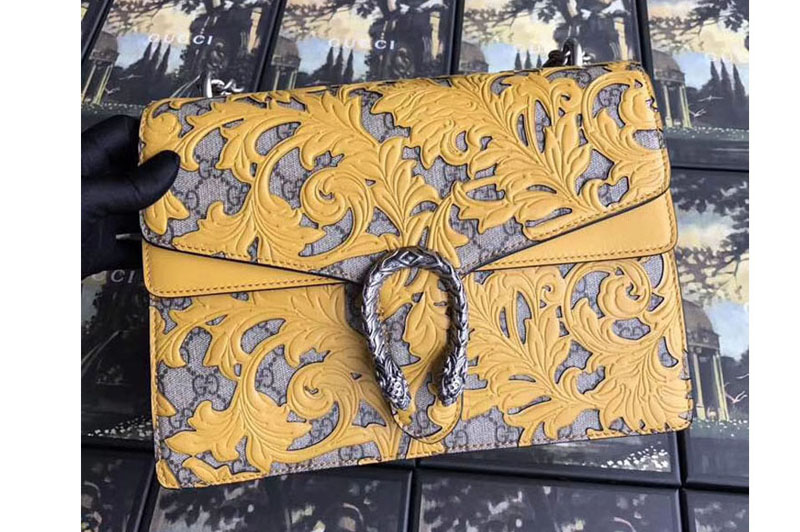 Gucci 400235 Dionysus Arabesque Shoulder Bag Yellow