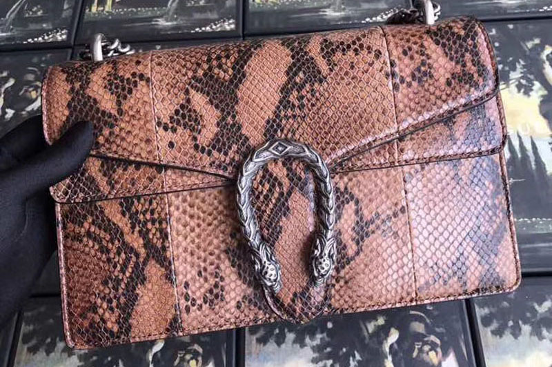 Gucci 400249 Dionysus Python Shoulder Bag Brown