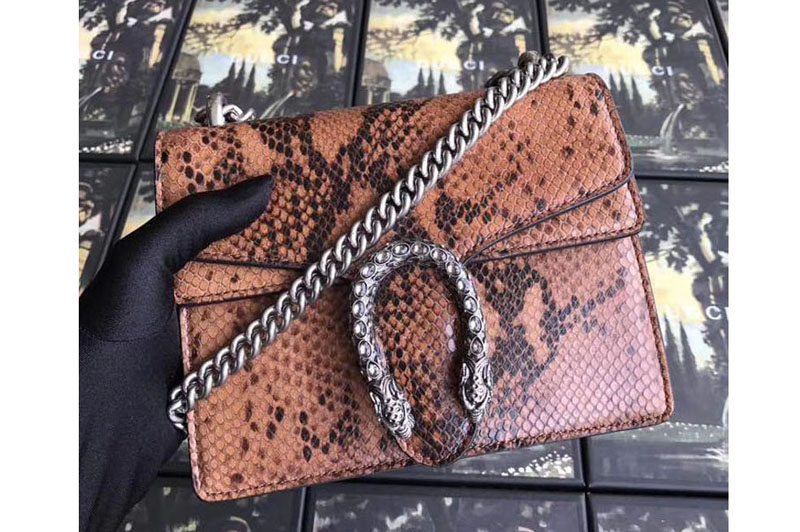 Gucci 421970 Dionysus Original Python Leather Shoulder Bag Brown