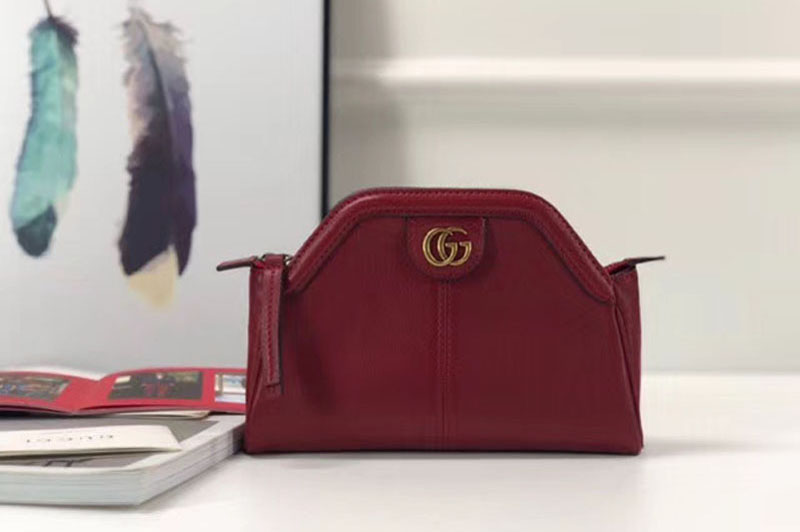 Gucci GG original calfskin belle clutch purse 517735 red