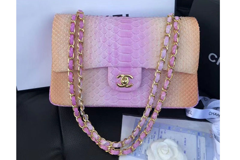 CC Original Python Leather Shoulder Bags CF1112 Pink Multicolor