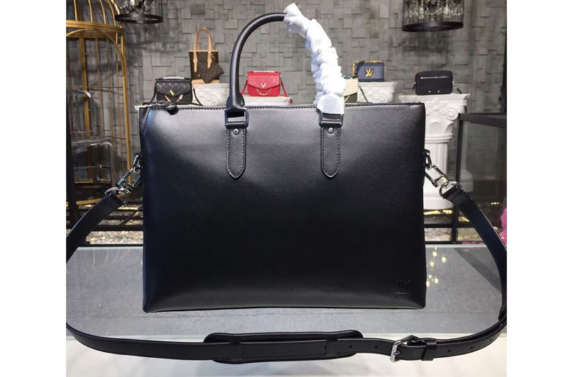 Louis Vuitton M33416 LV Anton Soft Messenger Taiga Leather Bags Black