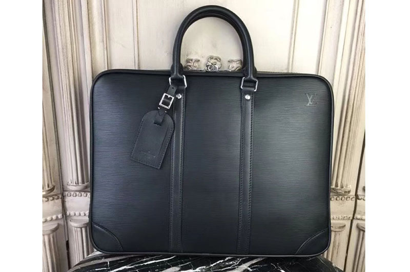 Louis Vuitton M41142 Porte Documents Voyage Epi Leather Bags Black