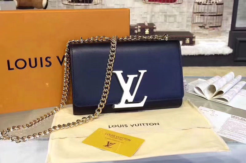 Louis Vuitton M41279 Smooth Calfskin Chain Louise MM Black
