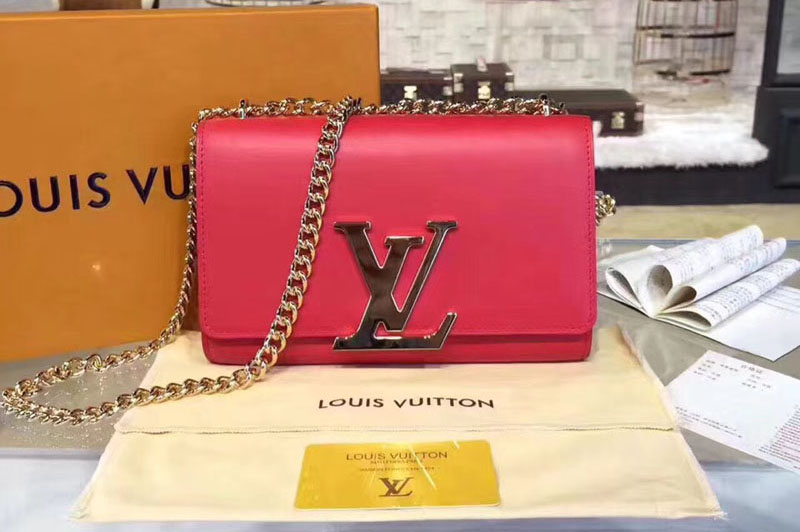 Louis Vuitton M41279 Smooth Calfskin Chain Louise MM Red