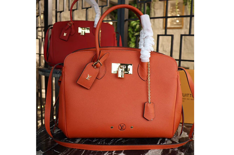 Louis Vuitton M51445 LV Veau Nuage Leather Milla MM Bags Orange