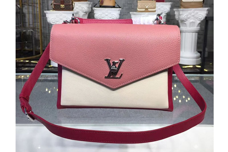 Louis Vuitton M51490 LV Mylockme Bags Soft Calfskin Rosy/Pink/Beige