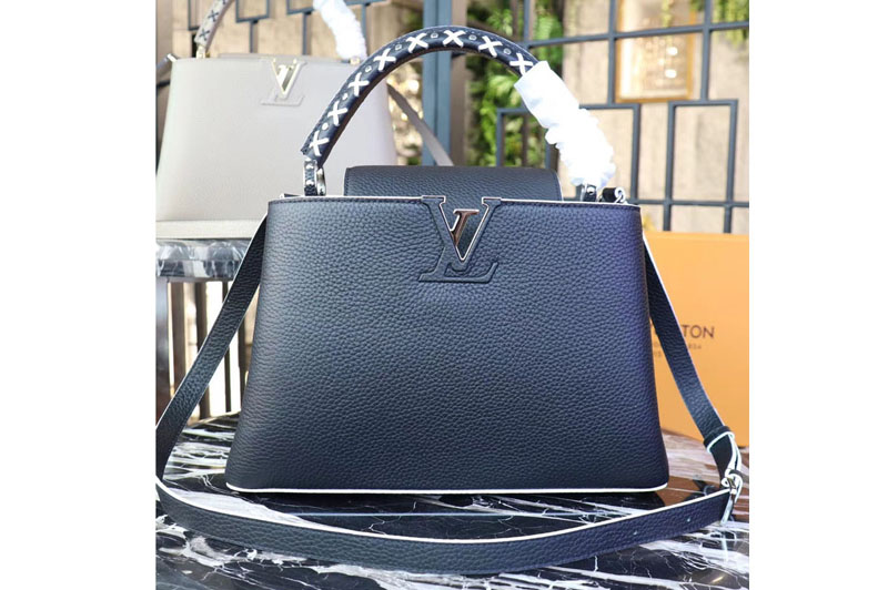 Louis Vuitton M52384 LV Taurillon Leather Capucines BB Bags Black