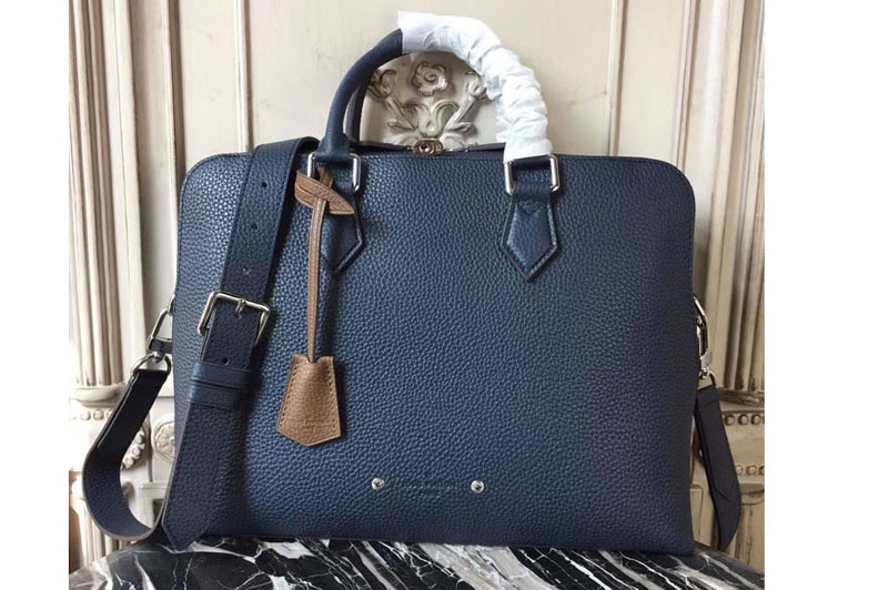 Louis Vuitton M53490 Armand Briefcase PM Taurillon Leather Bags Blue