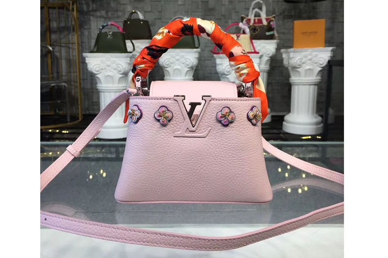 Louis Vuitton M54336 LV Taurillon Leather Capucines Mini Bags Pink