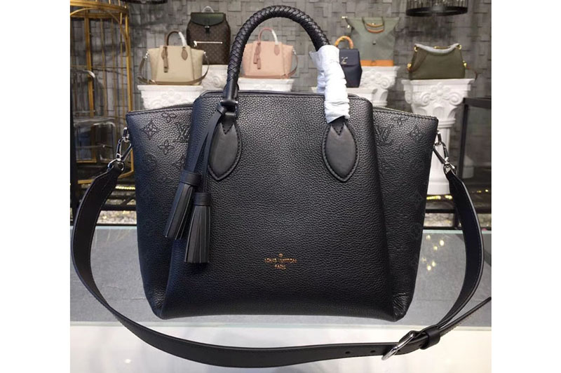 Louis Vuitton M55031 LV Mahina Leather Haumea Bags Black