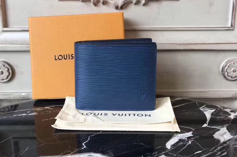 Louis Vuitton M60053 Epi Leather Amerigo Wallet Blue