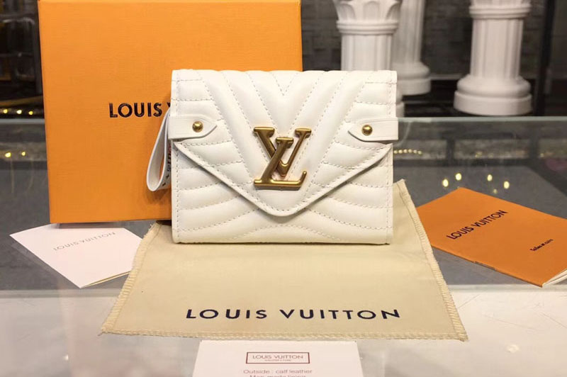 Louis Vuitton M63730 LV New Wave Compact Wallet Calf leather White