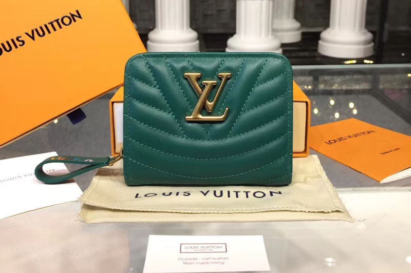 Louis Vuitton M63789 LV New Wave Zipped Compact Wallet Green