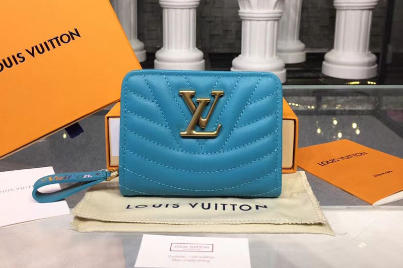 Louis Vuitton M63789 LV New Wave Zipped Compact Wallet Blue