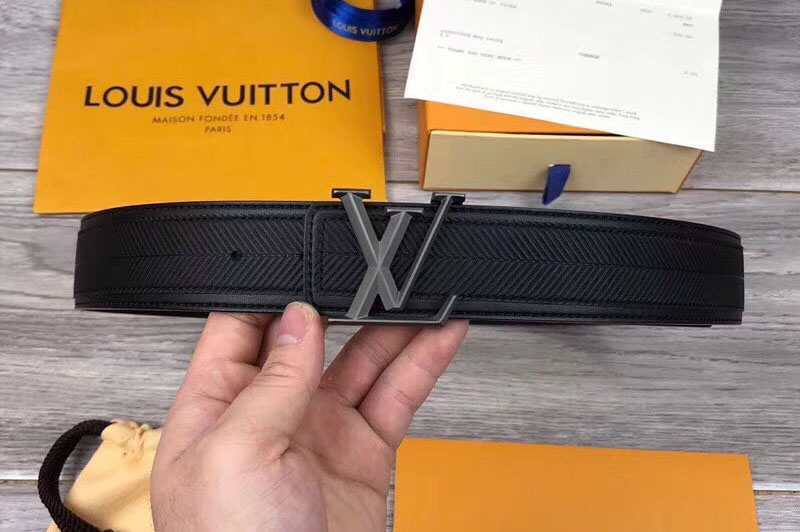 Louis Vuitton M9911 LV Pyramide 40MM Calf Leather Belts Black