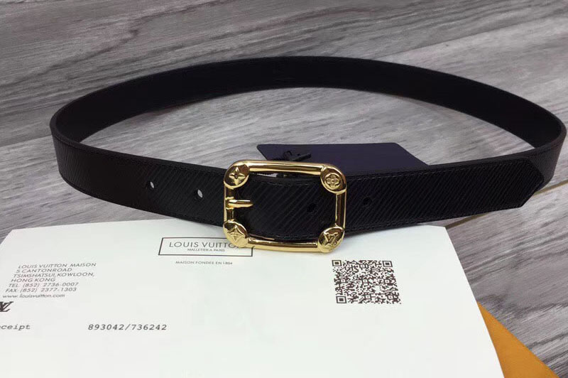 Louis Vuitton M9941U LV Malletier 25MM Epi Leather Womens Belts Gold Buckle