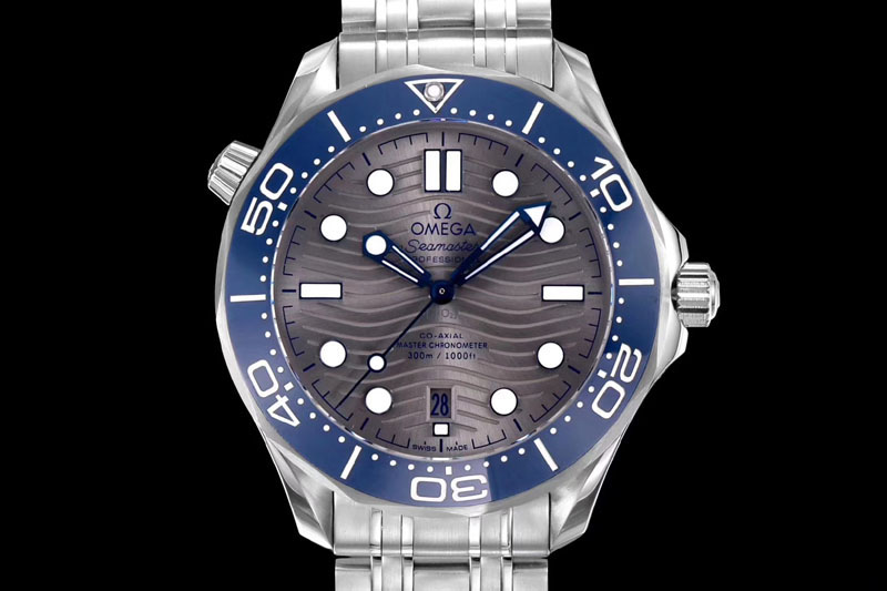 Omega Seamaster Diver 300M OM Best Edition Blue Ceramic Gray Dial on SS Bracelet A8800