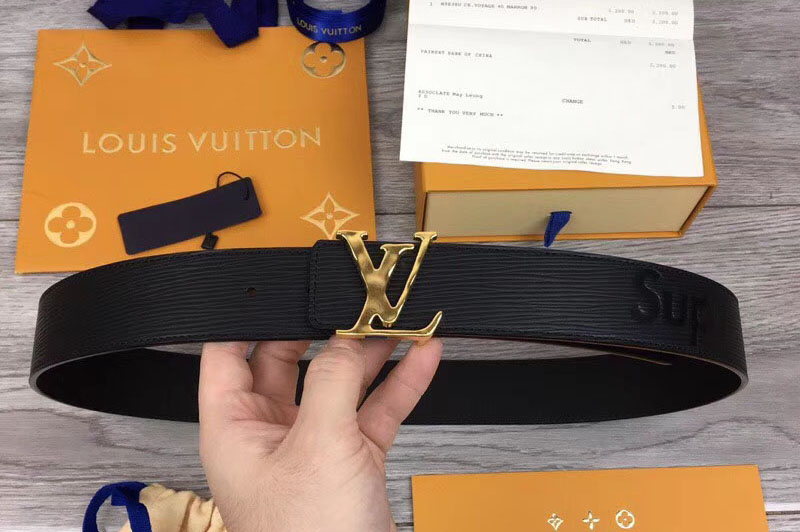 Louis Vuitton LV Supreme 40mm Belt Black Epi Leather [20190527lv012 ...