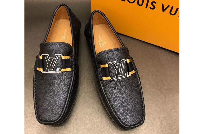 Louis Vuitton LV Monte Carlo Moccasin Shoes Black and Yellow Calf Leather