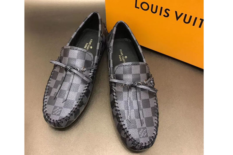 Louis Vuitton LV Arizona Moccasin Shoes Damier Graphite Canvas