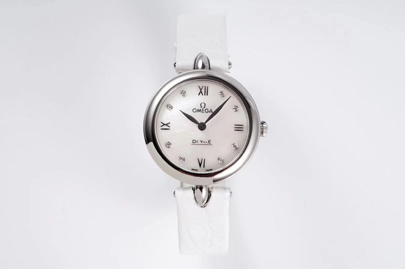 Ladies Omega 424.13.27.60.55.001 De Ville Prestige GS Best Edtion SS/LE Mother of Pearl White Dial Swiss Quartz Watches