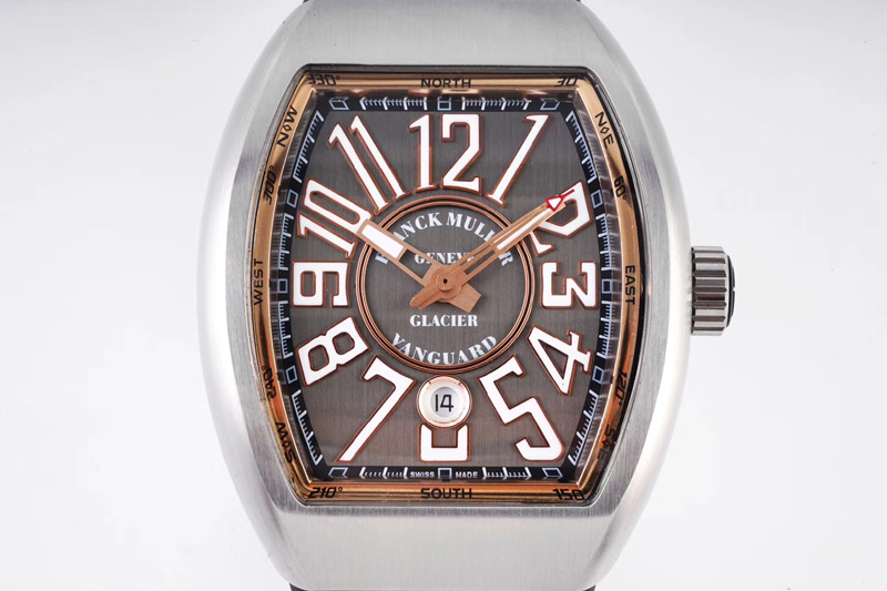 Franck Muller Vanguard V45 25th SS ABF Best Edition Gray Dial on Black Leather Strap A2824