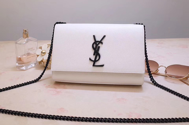 Saint Laurent YSL 469390 Kate Small Bags In White Grain De Poudre Embossed Leather