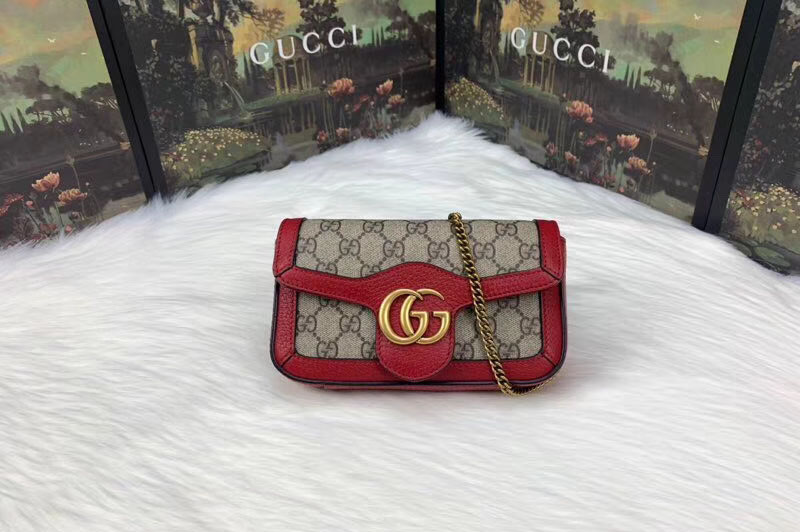 Gucci 476433 GG Canvas Super Mini Bags Red