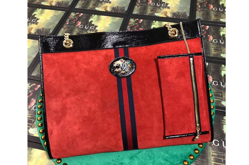 Gucci 537219 Rajah Large Tote Bags Red