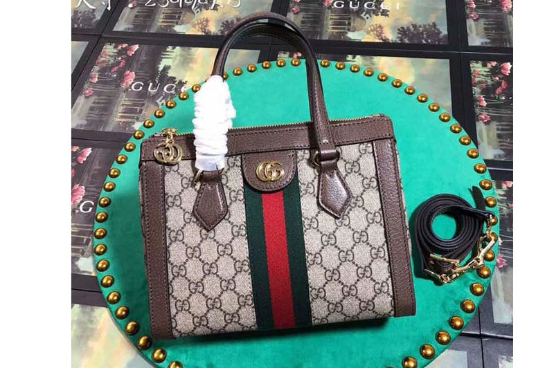 Gucci 547551 Ophidia small GG tote bag GG Supreme canvas Beige/ebony